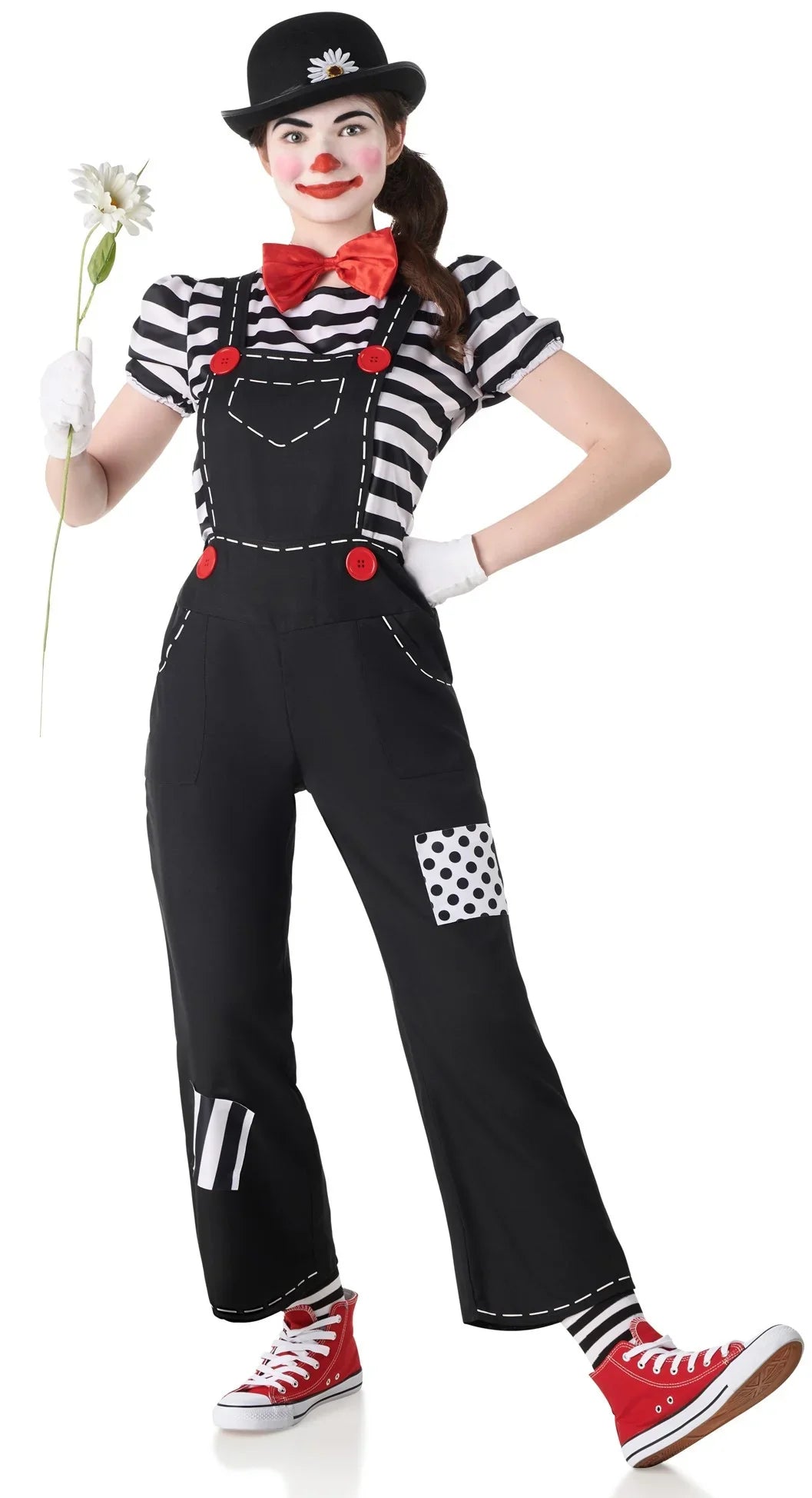 Disfraz de Mimo con Peto para Mujer Mimo Kimokawaii